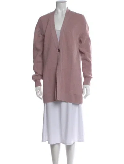 Pre-owned Hermes Cashmere Open Front Sweater In Purple
