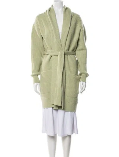 Pre-owned Hermes Cashmere Open Front Sweater W/ Tags In Green