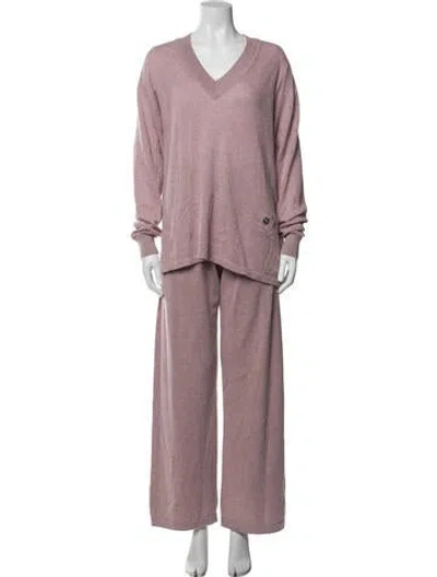 Pre-owned Hermes Cashmere Pant Set In Purple