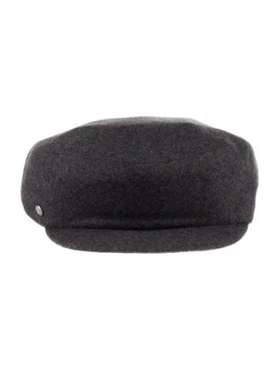 Pre-owned Hermes Cashmere Paola Newsboy Cap In Gray