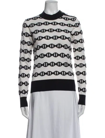 Pre-owned Hermes Cashmere Patterned Sweater In Black/neutrals