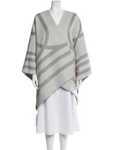 Pre-owned Hermes Cashmere Patterned Sweater In Grey