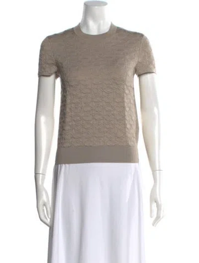 Pre-owned Hermes Cashmere Patterned Sweater In Neutral
