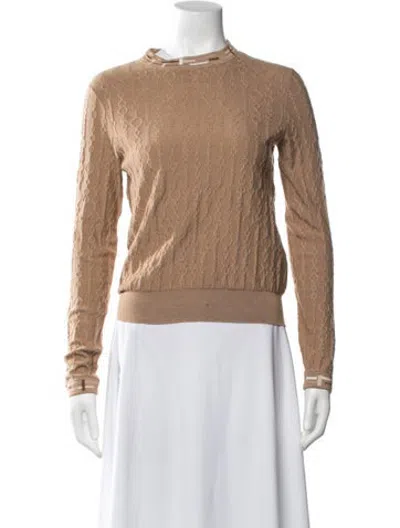 Pre-owned Hermes Cashmere Patterned Sweater In Neutrals