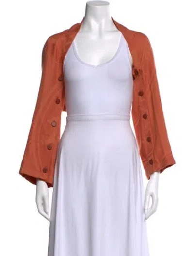 Pre-owned Hermes Cashmere Patterned Sweater In Orange