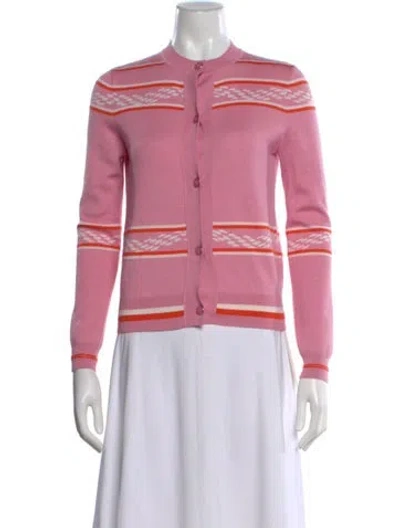 Pre-owned Hermes Cashmere Patterned Sweater In Pink
