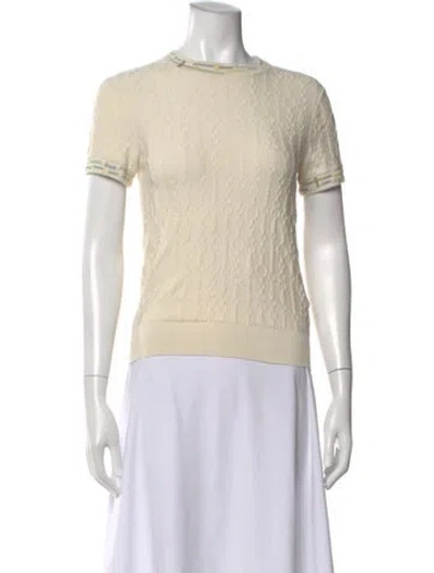 Pre-owned Hermes Cashmere Patterned Top In Neutral