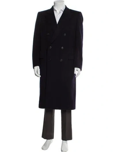 Pre-owned Hermes Cashmere Peacoat In Blue