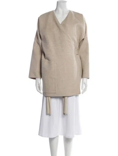 Pre-owned Hermes Cashmere Performance Coat In Neutral