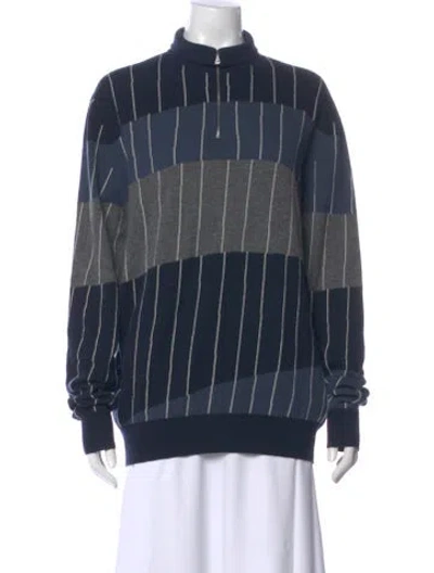 Pre-owned Hermes Cashmere Plaid Print Sweater In Gray