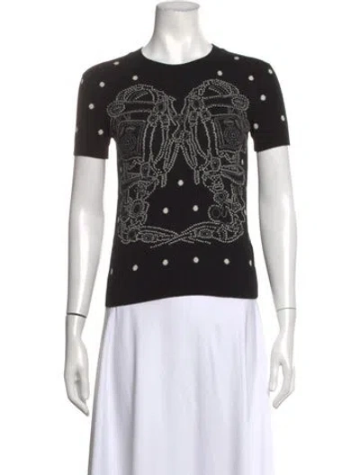 Pre-owned Hermes Cashmere Polka Dot Print Sweater In Black