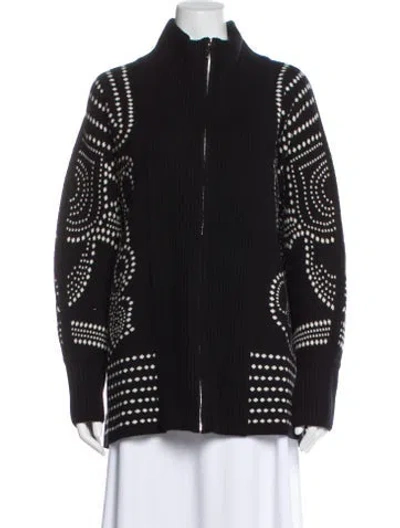 Pre-owned Hermes Cashmere Printed Evening Jacket In Black