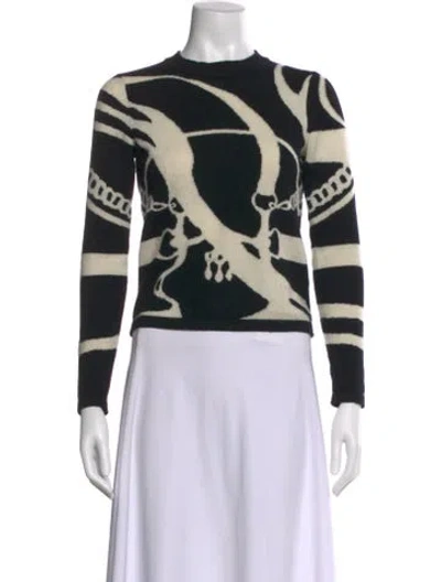 Pre-owned Hermes Cashmere Printed Sweater In Black