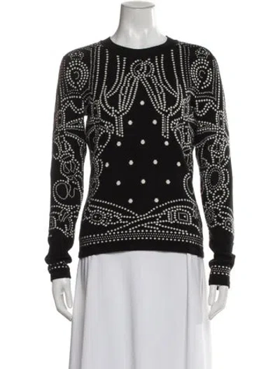 Pre-owned Hermes Cashmere Printed Sweater In Black