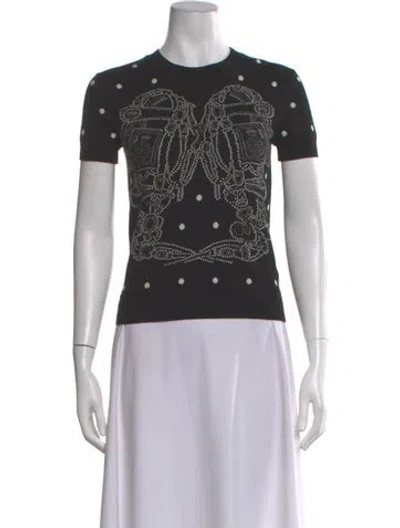 Pre-owned Hermes Cashmere Printed Sweater In Black