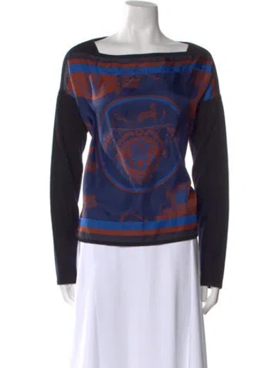 Pre-owned Hermes Cashmere Printed Sweater In Multi