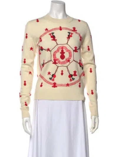 Pre-owned Hermes Cashmere Printed Sweater In Neutral