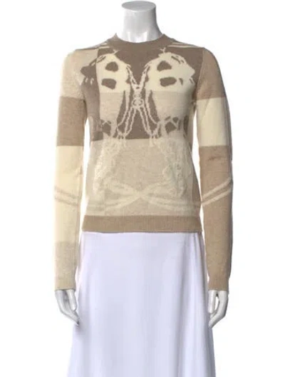 Pre-owned Hermes Cashmere Printed Sweater In Neutral