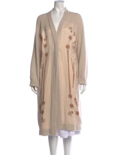 Pre-owned Hermes Cashmere Printed Sweater In Neutral