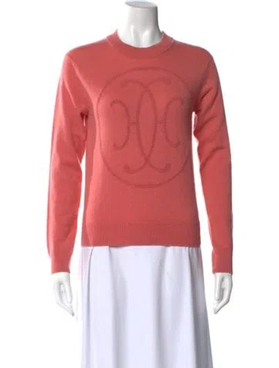 Pre-owned Hermes Cashmere Printed Sweater In Pink