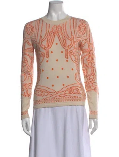 Pre-owned Hermes Cashmere Printed Sweater W/ Tags In Neutral