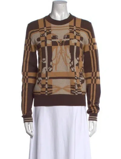 Pre-owned Hermes Cashmere Printed Sweatshirt In Brown