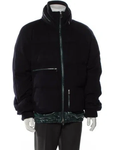Pre-owned Hermes Cashmere Puffer Coat In Blue