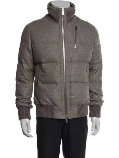 Pre-owned Hermes Cashmere Puffer Coat In Gray