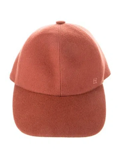 Pre-owned Hermes Cashmere Riley Cap In Red