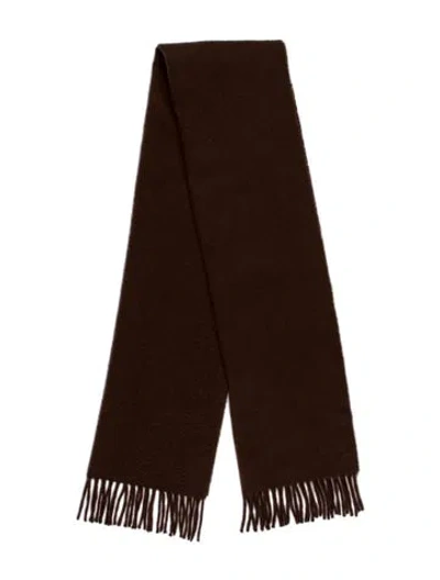 Pre-owned Hermes Cashmere Scarf In Brown