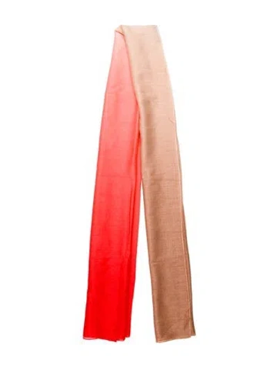 Pre-owned Hermes Cashmere Scarf In Orange