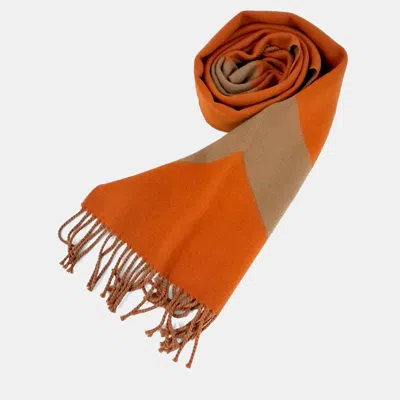 Pre-owned Hermes Cashmere Scarf In Sand
