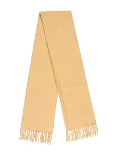 Pre-owned Hermes Cashmere Scarf In Yellow