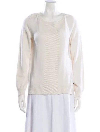 Pre-owned Hermes Cashmere Scoop Neck Sweater In Neutral