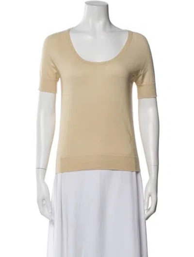 Pre-owned Hermes Cashmere Scoop Neck Sweater In Neutral