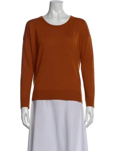 Pre-owned Hermes Cashmere Scoop Neck Sweater In Orange