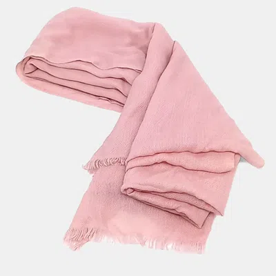 Pre-owned Hermes Cashmere Shawl And Muffler In Pink