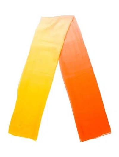 Pre-owned Hermes Cashmere Shawl In Orange