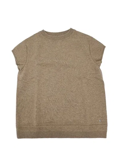 Pre-owned Hermes Cashmere Short-sleeved Sweater In Brown