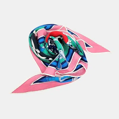 Pre-owned Hermes Hermès Cashmere Silk Triangular Scarf In Multi