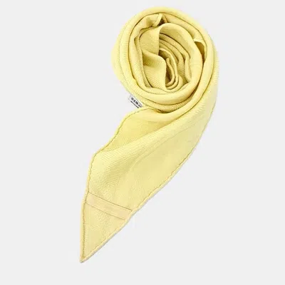 Pre-owned Hermes Cashmere Silk Yellow Rosangi Scarf