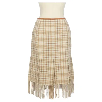Pre-owned Hermes Hermès Cashmere Skirt In Sand