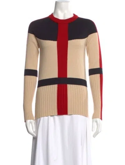 Pre-owned Hermes Cashmere Striped Sweater In Neutral