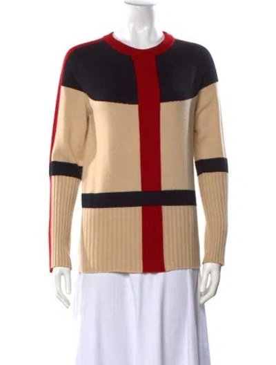 Pre-owned Hermes Cashmere Striped Sweater In Neutral