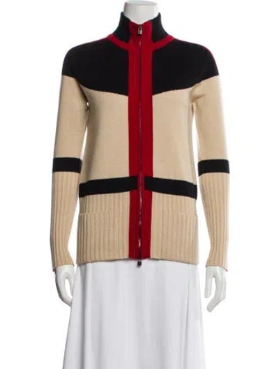 Pre-owned Hermes Cashmere Striped Sweater In Neutral