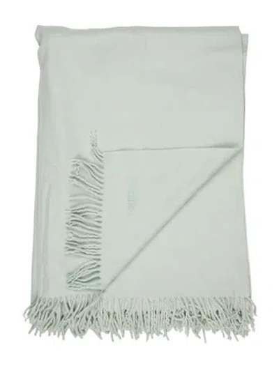 Pre-owned Hermes Cashmere Throw Blanket In Green