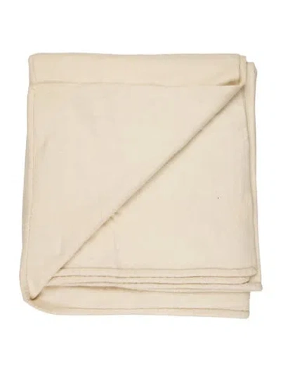 Pre-owned Hermes Cashmere Throw Blanket In Neutrals