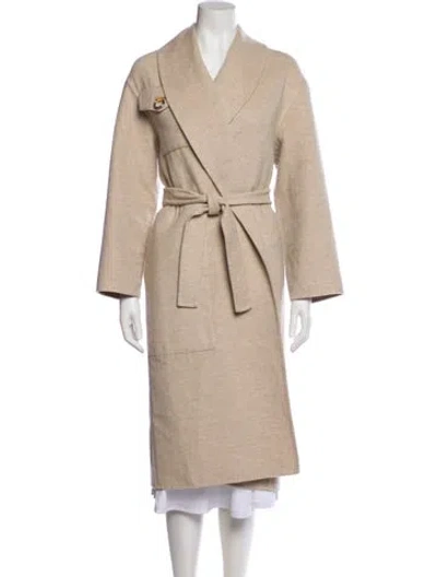 Pre-owned Hermes Cashmere Trench Coat In Neutral