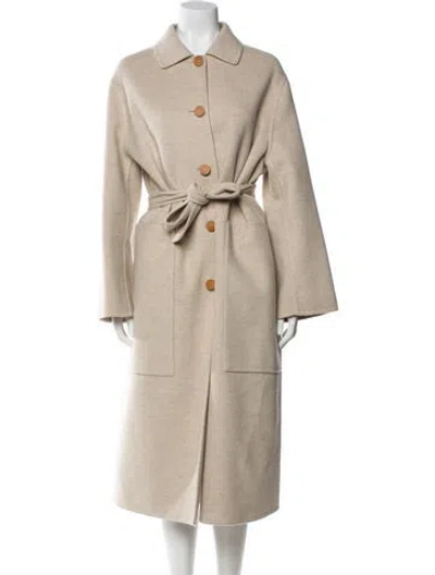 Pre-owned Hermes Cashmere Trench Coat In Neutral