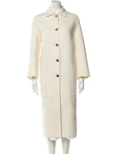 Pre-owned Hermes Cashmere Trench Coat In Neutral